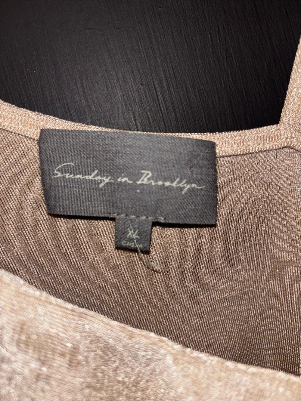 Anthropologie Sunday in Brooklyn Date Night Twist Tank Tan Shimmer Size XL - Picture 6 of 9